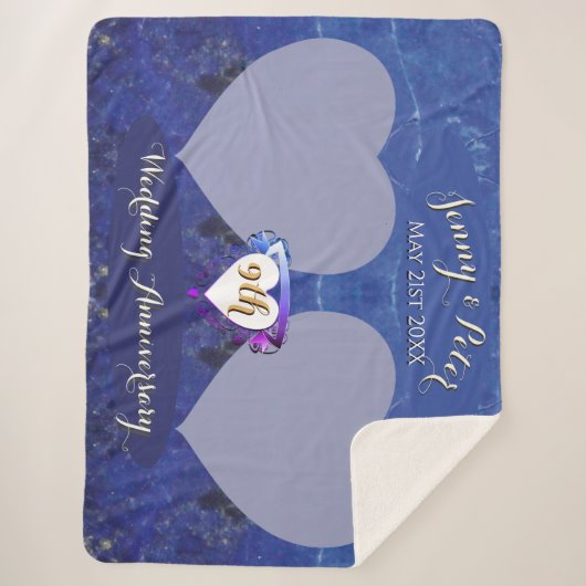 9周年ラピス フォト ウェディング アニバーサリー シェルパ ブランケット (正面)