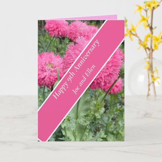 9周年結婚ポピー カード (黄色い花)