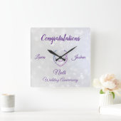 9周年結婚記念アクリル時計 スクエア壁時計 (ホーム)