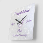 9周年結婚記念アクリル時計 スクエア壁時計 (傾斜)