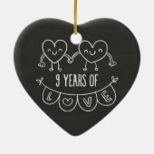 9周年記念ギフトチョークハート セラミックオーナメント (裏面)