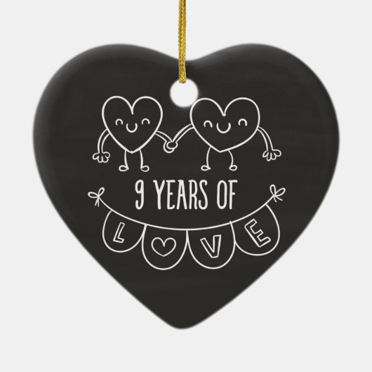 9周年記念ギフトチョークハート セラミックオーナメント (裏面)