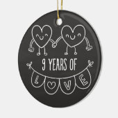 9周年記念ギフトチョークハート セラミックオーナメント (左)