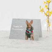 9周年記念チワワグリーティングカードおめでとう カード (黄色い花)