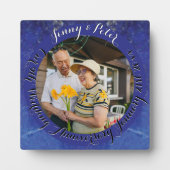 9周年記念結婚ラウンドラピスラズリフレーム フォトプラーク (正面)