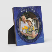 9周年記念結婚ラウンドラピスラズリフレーム フォトプラーク (正面)