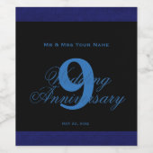9周年記念結婚ワインラカスタムベル ワインラベル (シングルラベル)