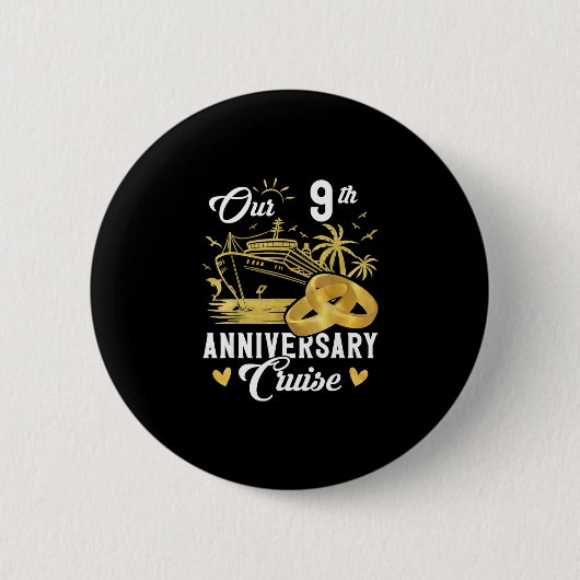 9周年記念 ゴールデンクルーズバケーション カップル 缶バッジ (正面)