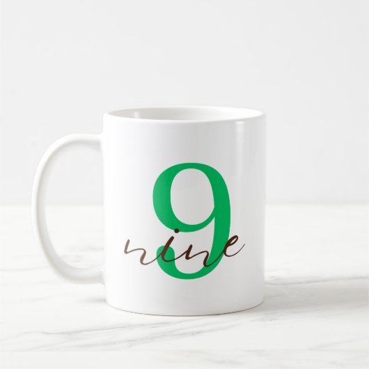 9周年記念 + 名入れ コーヒーマグカップ (左)