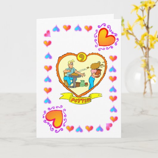 9周年記念 - 陶芸 カード (黄色い花)