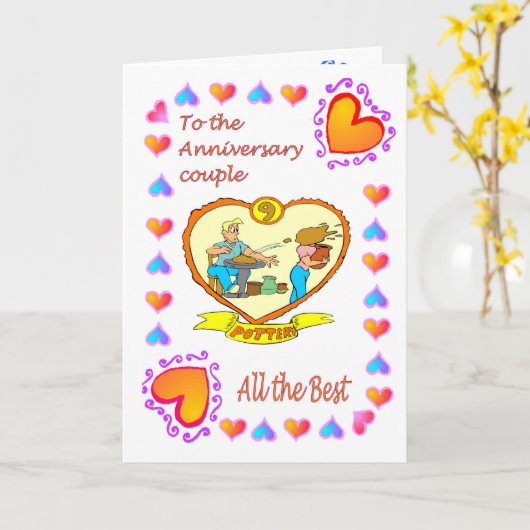 9周年　陶芸 カード (黄色い花)