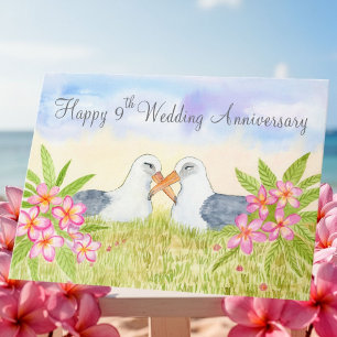 9回目の結婚記念日おめでとうレイサンミズナギドリ カード