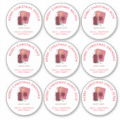 9小さい名前の違うワインギフトメリークリスマス シール (正面)