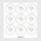 9小さな個人名感謝結婚のフローラ シール (シート)