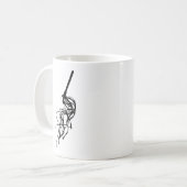 9尾S&M鞭の輪郭のシルエットの猫 コーヒーマグカップ (正面左)