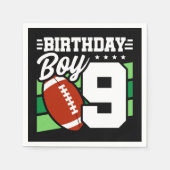 9年オールドサッカーパーティーテーマ9th誕生日ボーイ スタンダードカクテルナプキン (正面)
