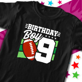 9年オールドサッカーパーティーテーマ9th誕生日ボーイ tシャツ