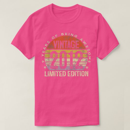 9年ギフトヴィンテージ2012年限定版9th tシャツ (デザイン正面)