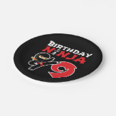 9年古空手忍者パーティーキッズ9誕生日 ペーパープレート (アングル)