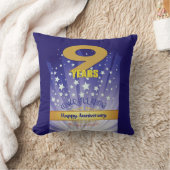 9年名前をカスタムする12ステップ記念はっきりした番号 クッション (ブランケット)