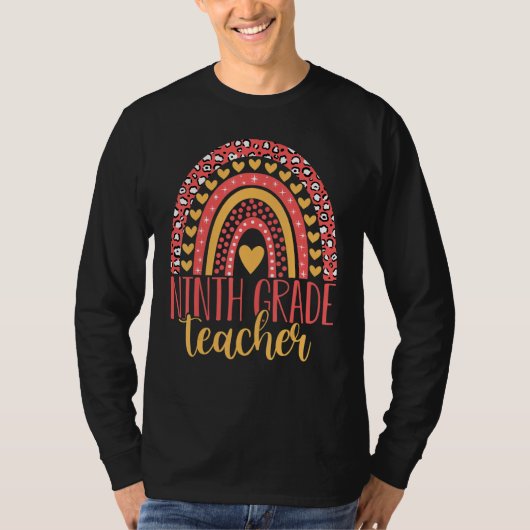 9年生の先生 9thグレードの先生 学校に戻る tシャツ (正面)