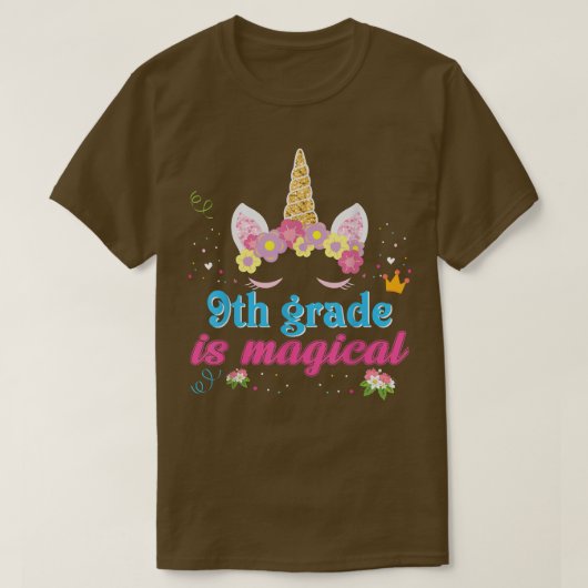 9年生は魔法ユニコーンガール新学期N Tシャツ (デザイン正面)