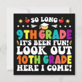 9年生よ、さようなら！ 10年生に気をつけて、やってくるぜ！ 案内状 (正面)