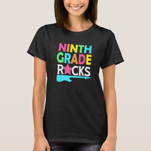 9年生ロック新学期学生先生 Tシャツ (正面)