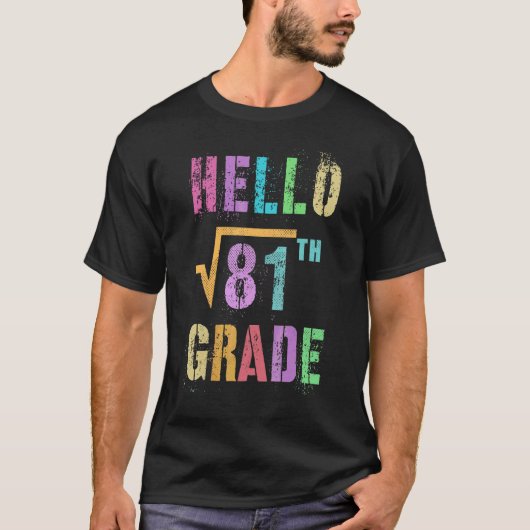 9年生 平方根は81 数学好きな秀才仲間 Tシャツ (正面)