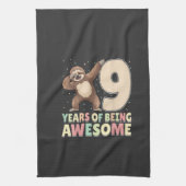 9年間の最高のダブングスロース 9歳の誕生日 キッチンタオル (縦)