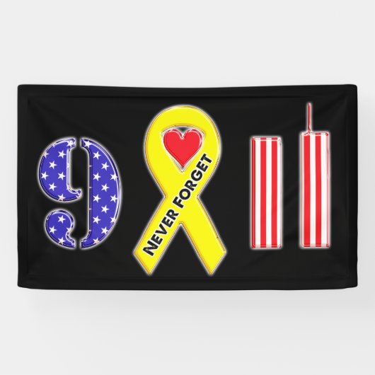 9忘れ月11日の黄色いリボン 横断幕 (横)