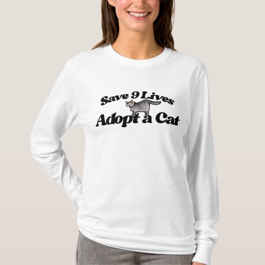 9救人が猫を飼う Tシャツ (正面)
