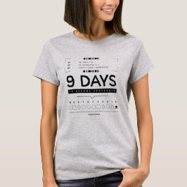 9日で心配になる面白プログラマー Tシャツ