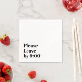 9時離れまでお願い！シンプルデザインメおもしろいッセージ スタンダードカクテルナプキン (インサイチュ)