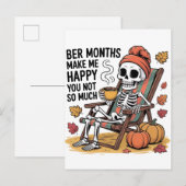 9月から12月が私を幸せにする あなたはそれほどクリスマス Xmas インビテーションポストカード (正面/裏面)