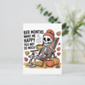 9月から12月が私を幸せにする あなたはそれほどクリスマス Xmas インビテーションポストカード (スタンド正面)