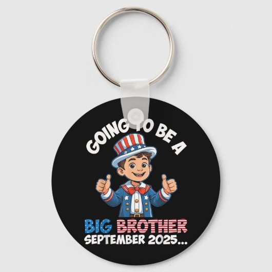 9月にアメリカの男の子が兄になる キーホルダー (正面)