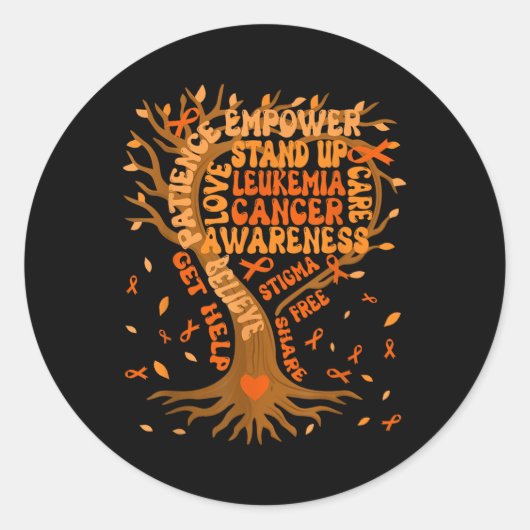 9月に我々はオレンジの衣服ツリー白血病アワレ ラウンドシール (正面)