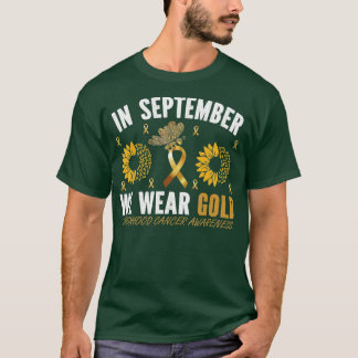 9月に我々は衣服金ゴールド小児癌が待っている Tシャツ