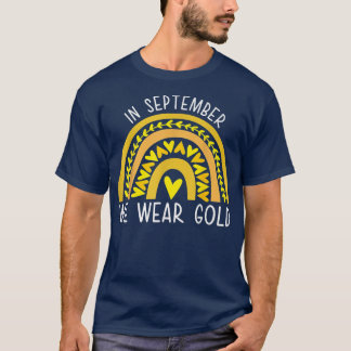 9月に我々は衣服金ゴールド小児癌の粟原 Tシャツ