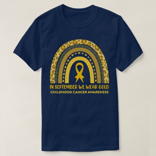 9月に我々は衣服金ゴールド小児癌の粟原 Tシャツ (デザイン正面)