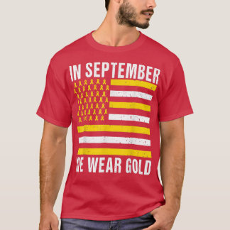 9月に我々は衣服金ゴールド小児癌の粟原 Tシャツ