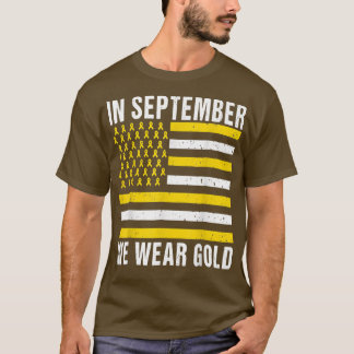 9月に我々は衣服金ゴールド小児癌の粟原 Tシャツ