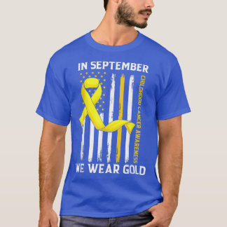 9月に我々は衣服金ゴールド小児癌の粟原 Tシャツ