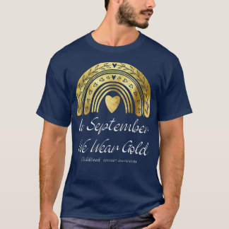 9月に我々は衣服金ゴールド小児癌の粟原 Tシャツ