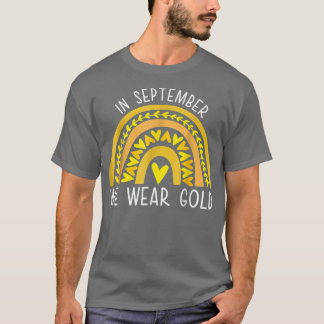 9月に我々は衣服金ゴールド小児癌の粟原 Tシャツ