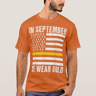 9月に我々は衣服金ゴールド小児癌の粟原 Tシャツ