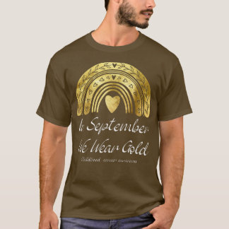 9月に我々は衣服金ゴールド小児癌の粟原 Tシャツ