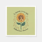 9月に我々は衣服金ゴールド小児癌を認識 スタンダードカクテルナプキン (正面)