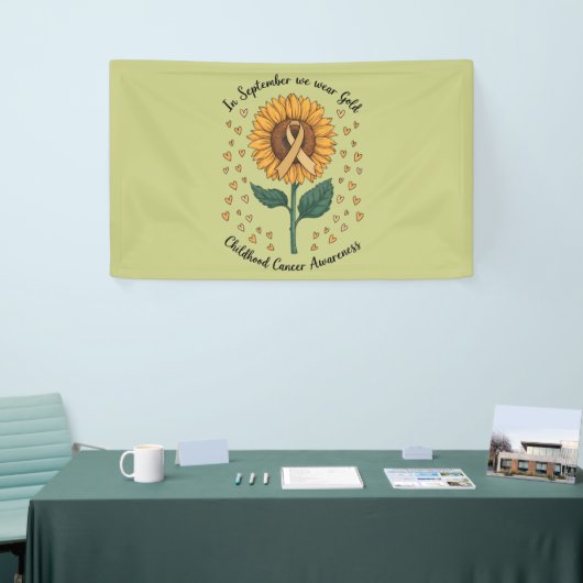 9月に我々は衣服金ゴールド小児癌を認識 横断幕 (トレードショー)